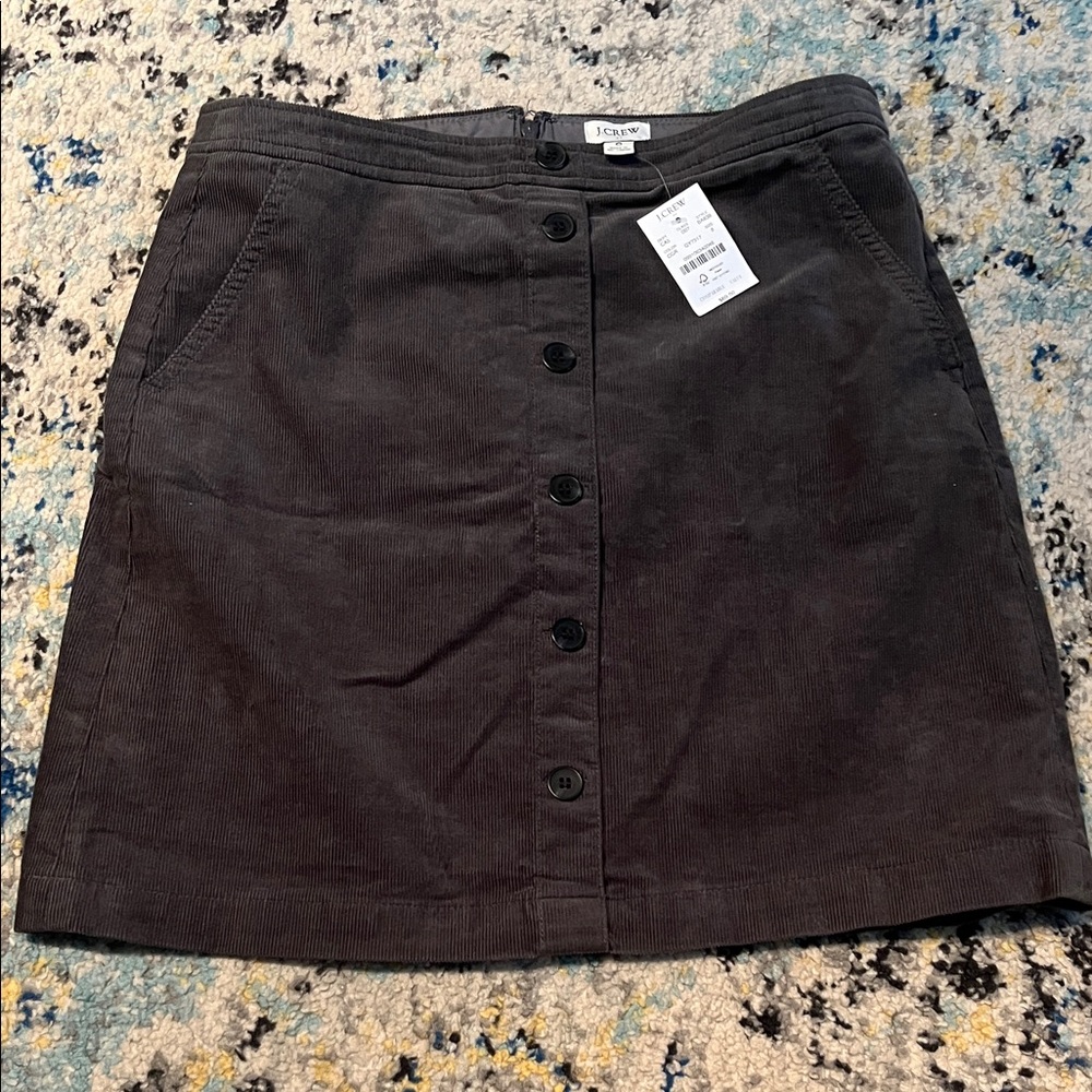 J. Crew Women's Dark Gray Corduroy A-Line Skirt